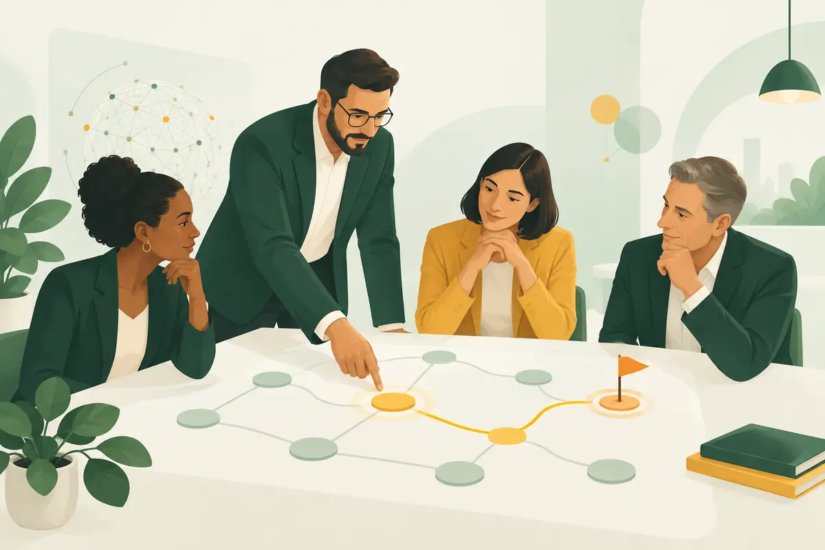 Équipe construisant collectivement une trajectoire pour l'IA